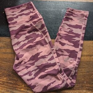 Z Supply Pink Mauve Camouflage Leggings Workout Athletic Sz M